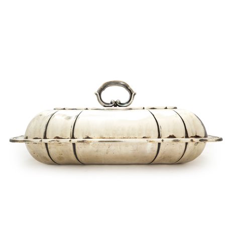 Legumiera in argento 800 con coperchio