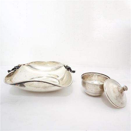 Zuccheriera e ciotola in argento 800