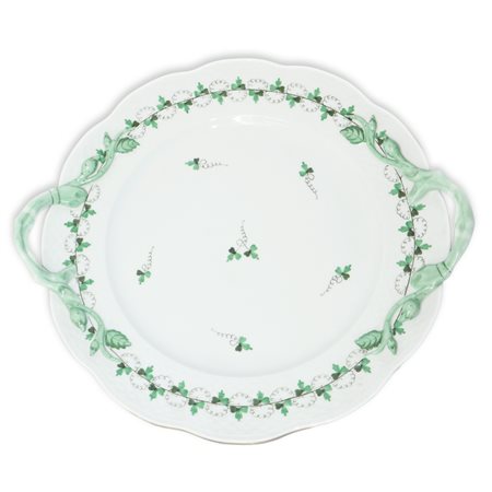 Herend  Hungary (Herend 1826)  - Vassoio rotondo con decoro Apponyi sui toni del verde