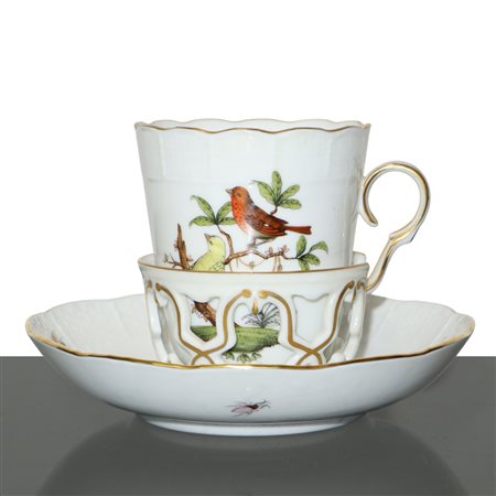 Herend  Hungary (Herend 1826)  - Tazzina con piattino in porcellana Herend serie Rothschild