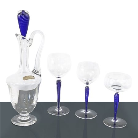 Saint Louis - Servizio in cristallo Saint Louis , modello Filigranè blu e bianco