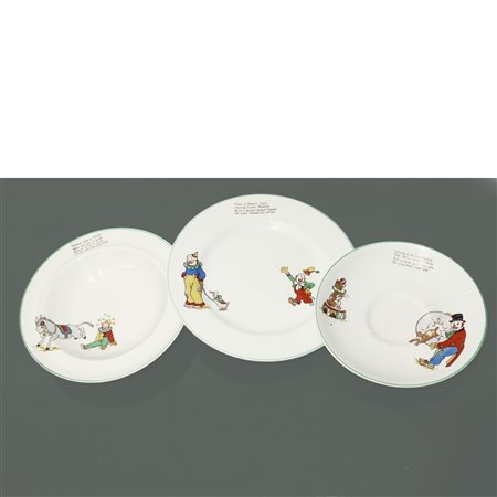 BCM  Nelson Ware (1880)  - Set vintage Baby dinner con iscrizioni e clown