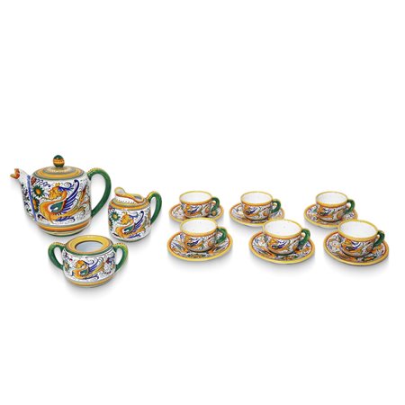 Deruta - Servizio da caffè da 6 con decoro raffaelleesco