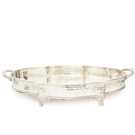 Vassoio con manici a ringhierina in sheffield