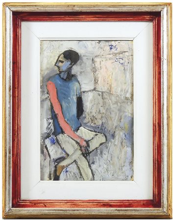 BRUNO PAOLI (1915-2005) Personaggino 1974 olio su tavoletta, firmato e...