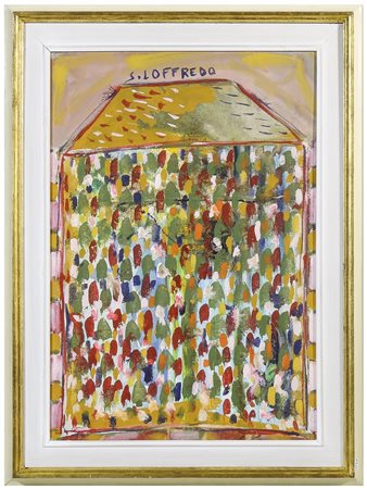 SILVIO LOFFREDO (1920-2013) Battistero olio su faesite, firmato, al verso...