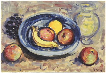 ENZO PREGNO (1898-1972) Natura morta con frutta olio su tela, firmato, al...