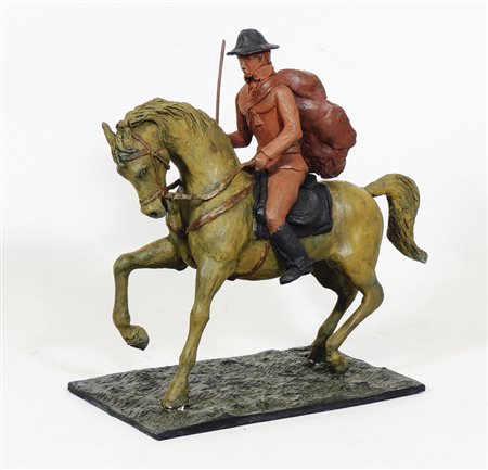 GIOVAN FRANCESCO GONZAGA (1921-2007) Il Buttero scultura in bronzo dipinto,...