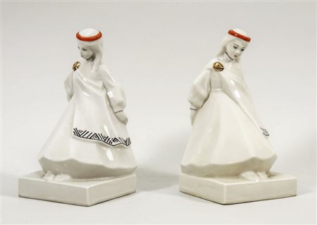 COPPIA DI FERMALIBRI IN CERAMICA Europa dell'Est, Anni Quaranta realizzati...