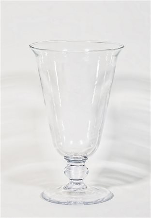 VASO IN CRISTALLO INCOLORE forma a calice h cm 31,5 UNCOLOURED CRYSTAL VASE