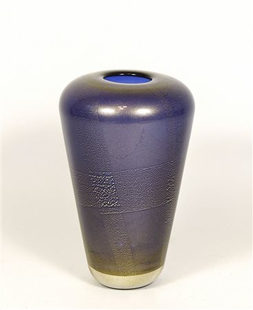 VASO IN VETRO SOMMERSO VIOLA Laura Diaz per Venini, 1992 con inclusioni...