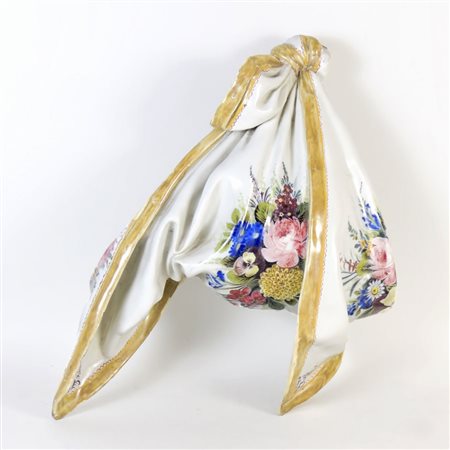 PORTAFIORI PENSILE IN CERAMICA POLICROMA Bassano, Le Nove, inizio del XX...