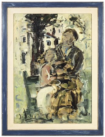 ALVARO DANTI (1911-1985) Maternità olio su tela, firmato, in cornice cm 70x50...