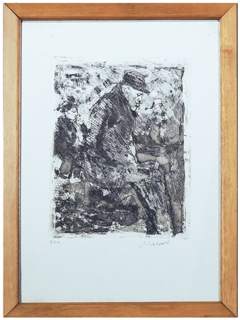 MINO MACCARI (1898-1989) Composizione con personaggi incisione, prova...
