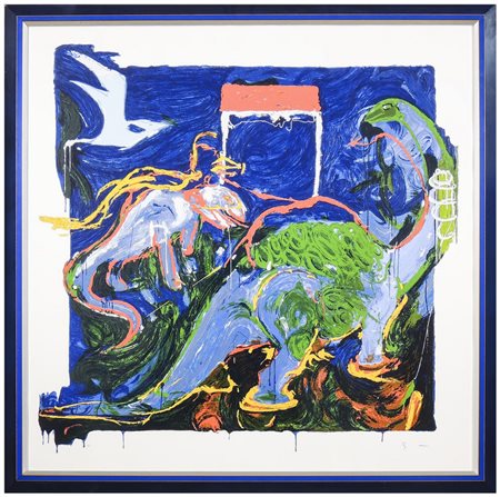 MARIO SCHIFANO (1934-1998) Reperti serigrafia, prova d'autore, firmata, in...