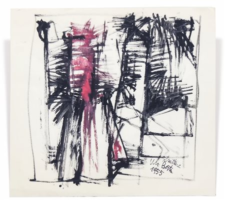 VINICIO BERTI (1921-1991) Strutture 1955 tempera acquerellata su carta,...