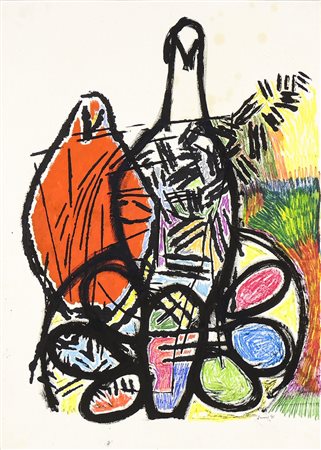 GIULIANO AZZONI (1953-2011) Composizione con volatili 1991 tecnica mista su...