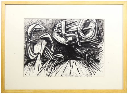 VINICIO BERTI (1921-1991) Senza Titolo 1959 tecnica mista su carta, firmato e...