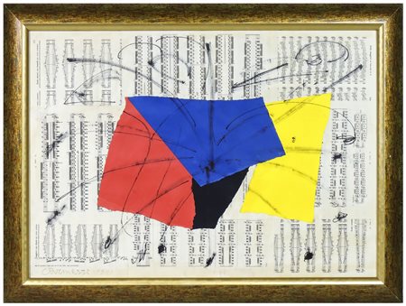 ARTURO CARMASSI Composizione con spartiti musicali 1981 collage e tecnica su...