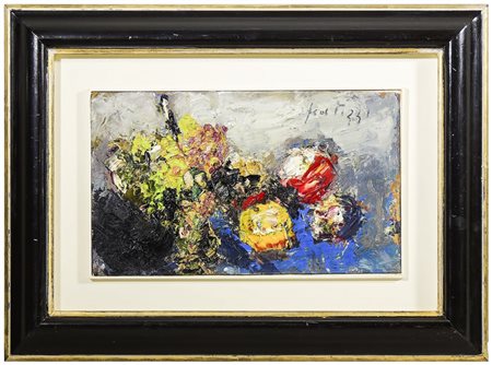 SERGIO SCATIZZI (1918-2009) Natura morta 2009 olio su cartone, firmato, al...