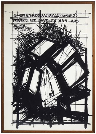 VINICIO BERTI (1921-1991) Avventuroso astrale 1974-75 acrilico su cartoncino,...