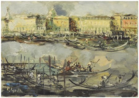 EMANUELE CAPPELLO Venezia olio su tela, firmato, al verso firmato cm 50x70...