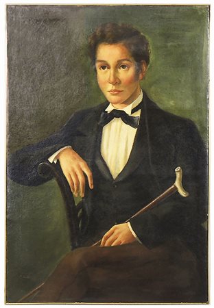 RITRATTO DI GENTILUOMO fine del XIX/inizio del XX secolo olio su tela,...