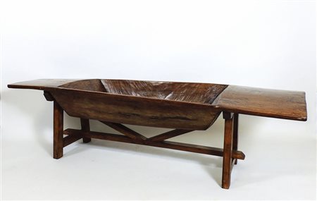 MANGIATOIA IN NOCE montata come un tavolino h cm 53x195x55 WALNUT TROUGH