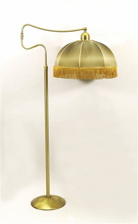 PIANTANA DA LETTURA IN OTTONE braccio sagomato, corredata da paralume in...