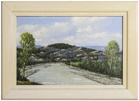 GIACOMO DELCROIX (1894-1972) Veduta di Settignano olio su faesite, in...