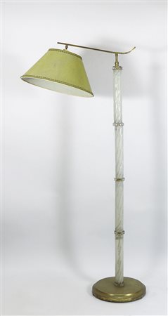 PIANTANA IN OTTONE E VETRO SOFFIATO Murano, prima metà del XX secolo sostegno...