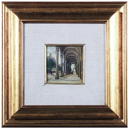 SCORCIO DI PIAZZA DELLA LIBERTÀ olio su tavoletta, in cornice cm 10x10...