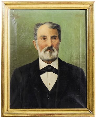 FRANCESCO BINI (XIX secolo ) Ritratto maschile 1899 olio su tela, firmato e...