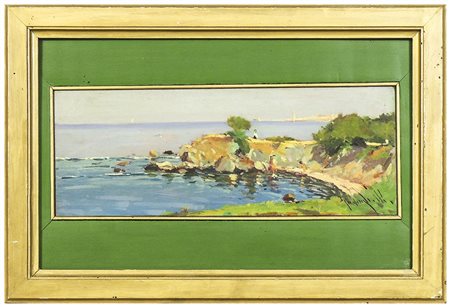 RENZO GUIDUGLI Antignano olio su faesite, firmato, al verso firmato e...