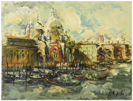 EMANUELE CAPPELLO Venezia olio su tela, firmato, al verso firmato cm 60x80...