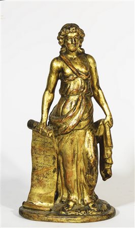 FIGURA CLASSICA IN LEGNO INTAGLIATO E DORATO h cm 29 GILTWOOD CLASSICAL FIGURE