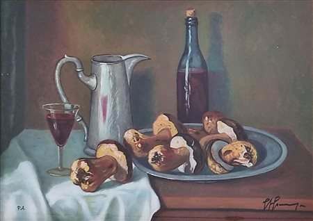 GONZAGA GIOVAN FRANCESCO Milano 1921 - 2007 "Il piatto dei funghi"