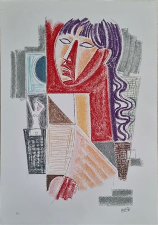 TOZZI MARIO Fossombrone 1895 - Francia 1979 "Composizione con figura"