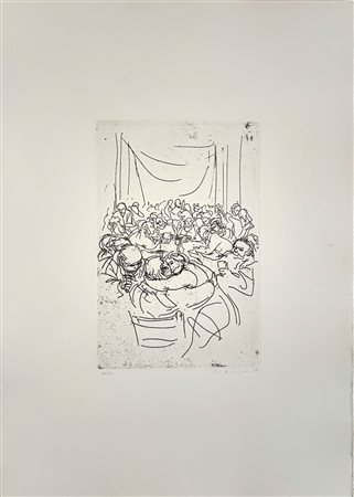 ANNIGONI PIETRO Milano 1910 - Firenze 1988 "Il comizio dei folli"