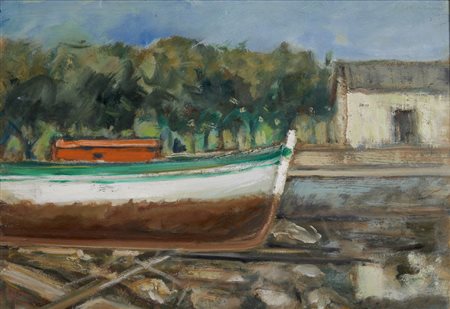CATARSINI ALFREDO (1899 - 1993) - BARCA IN SECCO .