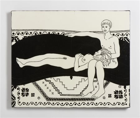 ASTORE SALVATORE (n. 1957) - COPPIA SUL DIVANO.