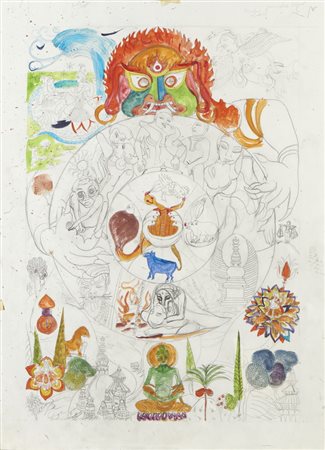 HOFER HERTA (n. 1936) - STUDIO PER SURREALE INDIANO .