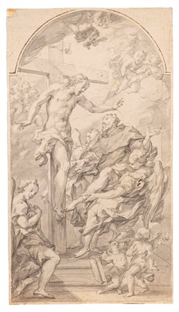 Scuola dell'Italia centrale, secolo XVIII ( )  - Guarigione miracolosa di San Pellegrino Laziosi,  