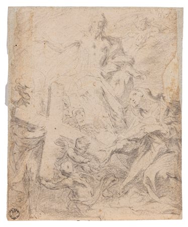 Scuola dell'Italia settentrionale, secolo XVIII ( )  - Visione mistica di una santa (Sant'Elena?),  