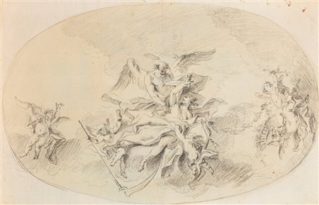 Scuola dell'Italia settentrionale, secolo XVIII ( )  - Studio per soffitto con la Verità svelata dal Tempo,  