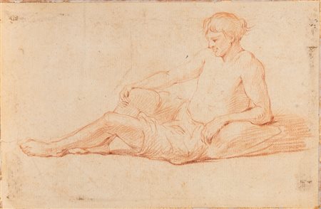 Scuola italiana, secolo XVII ( )  - Figura virile seduta,  