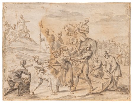 Scuola veneta, secolo XVII ( )  - Salita di Cristo al Calvario,  