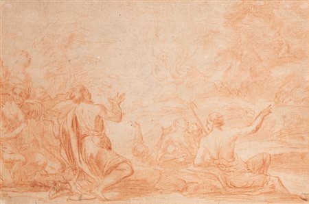 Scuola dell'Italia centrale, secolo XVIII ( )  - Mosè riceve le tavole della legge,  