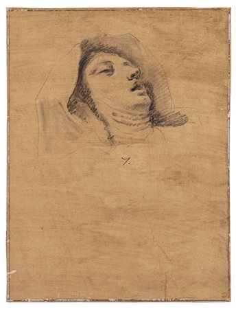 Scuola italiana, fine secolo XVIII - inizi secolo XIX ( )  - Studio per volto di santa,  