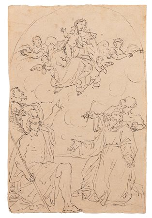 Scuola italiana, secolo XVIII ( )  - Vergine in gloria con santi,  